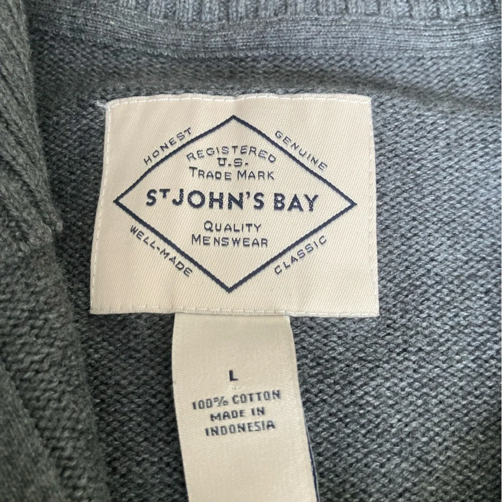 St. John's Bay Men's Steel Blue Zip-Up Sweater